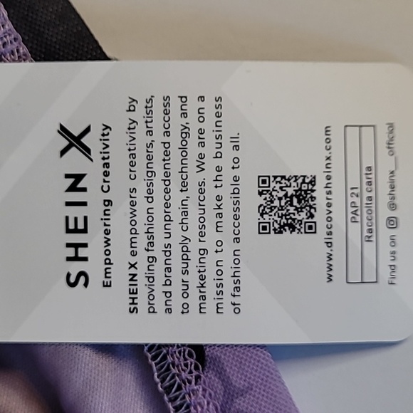 SHEIN X, purple and black ruched tank top w/ruffle ties. NWT. Size Medium. - Picture 7 of 7